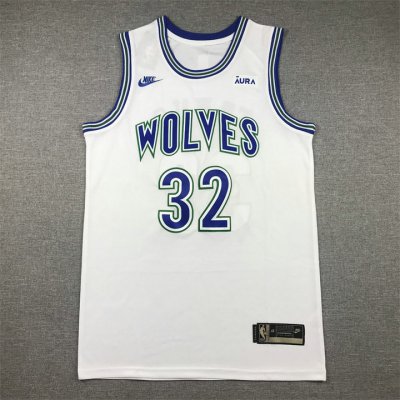 NBA 32 Towns Timberwolves 2023-24 Classic Maillot blanc brodé